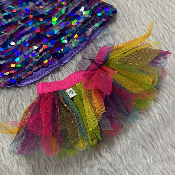 Build a bear purple sparkling top and glittery skirt - Picture 2 of 4